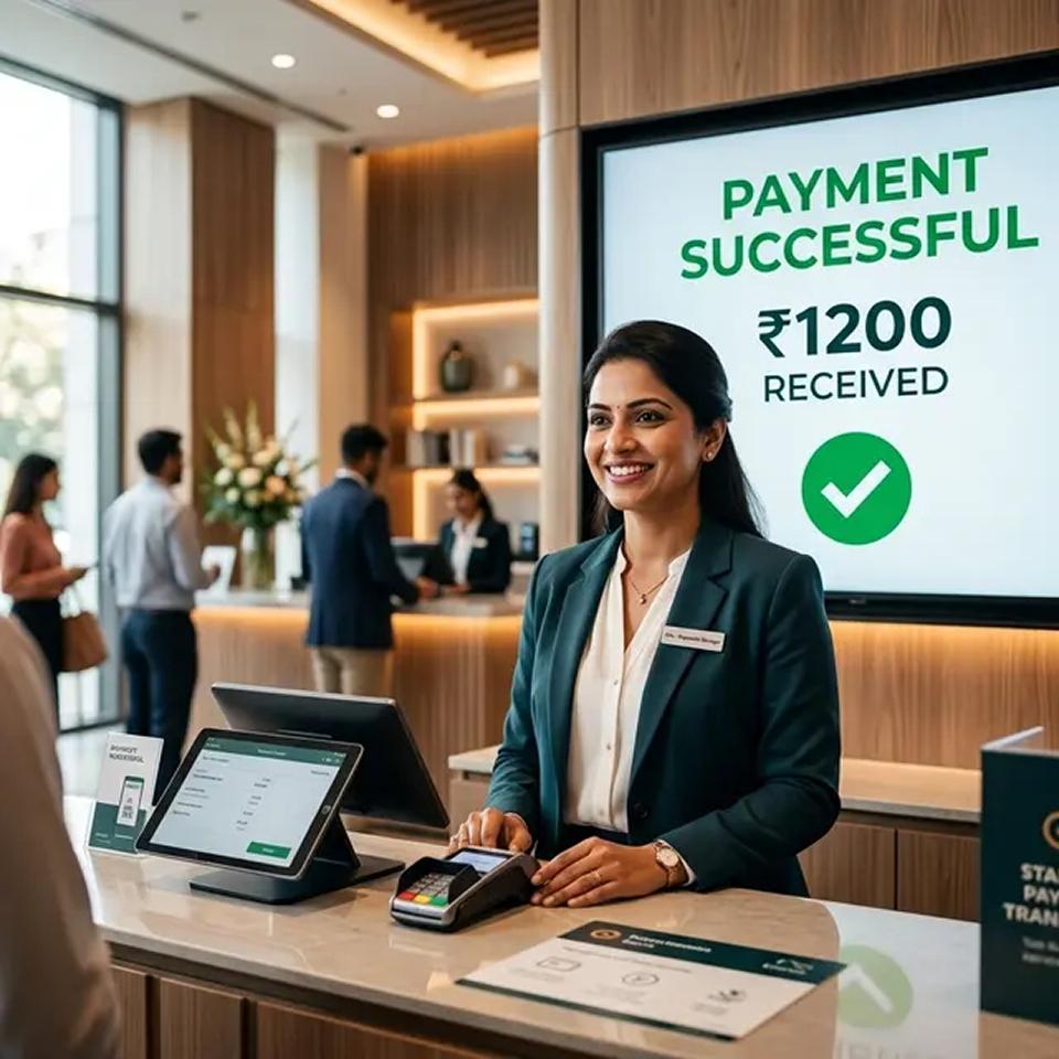 Payment successful ₹1200 received notification on payment terminal